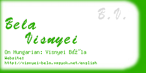 bela visnyei business card